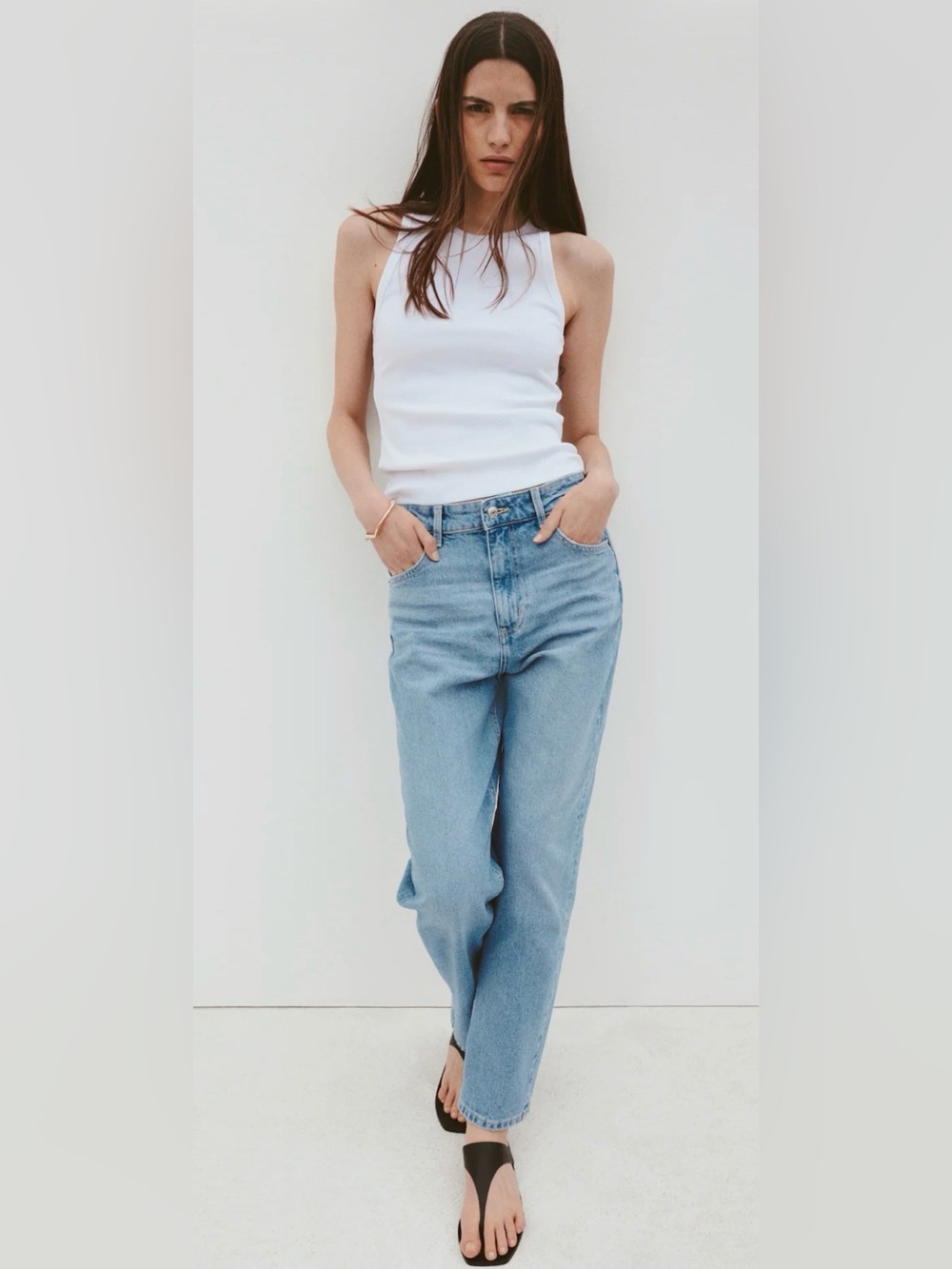 H&M Mom Slim-Fit High-Waist Ankle Jeans